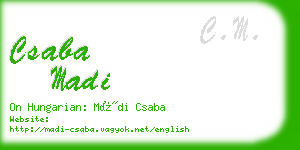 csaba madi business card